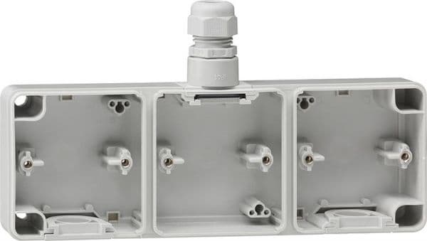 Partie inférieure de boîtier 3 x Gris avec 1 x M20 vue 1