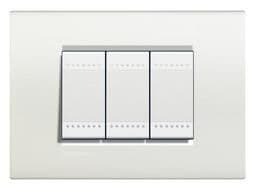 LivingLight - plaque rectangulaire 3 modules Blanc vue 1