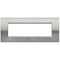 LivingLight - plaque rectangulaire 7 modules Acier brossé vue 1