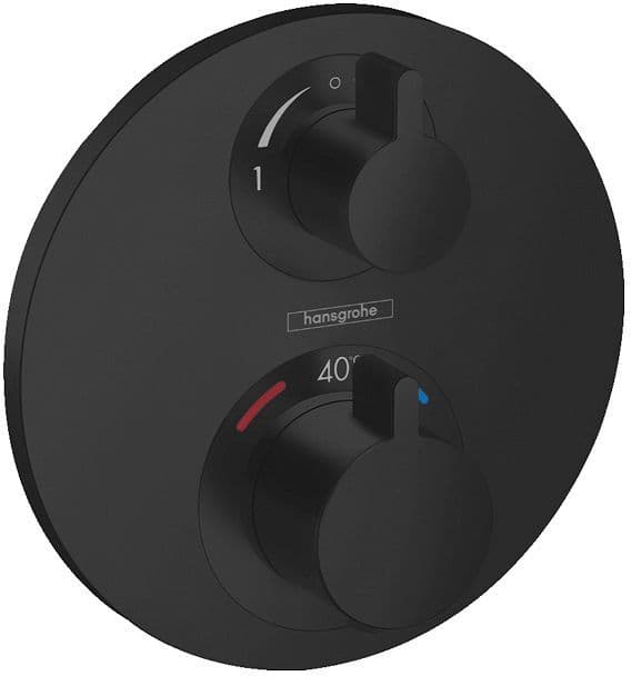 SET DE FINITION THERMOSTAT+INVERSEUR ECOSTAT S HANSGROHE NOIR MAT vue 1