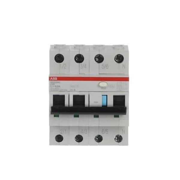 Disjoncteur différentiel 3 pôles + N, courbe C, 20A, 30mA, 6kA type A vue 1