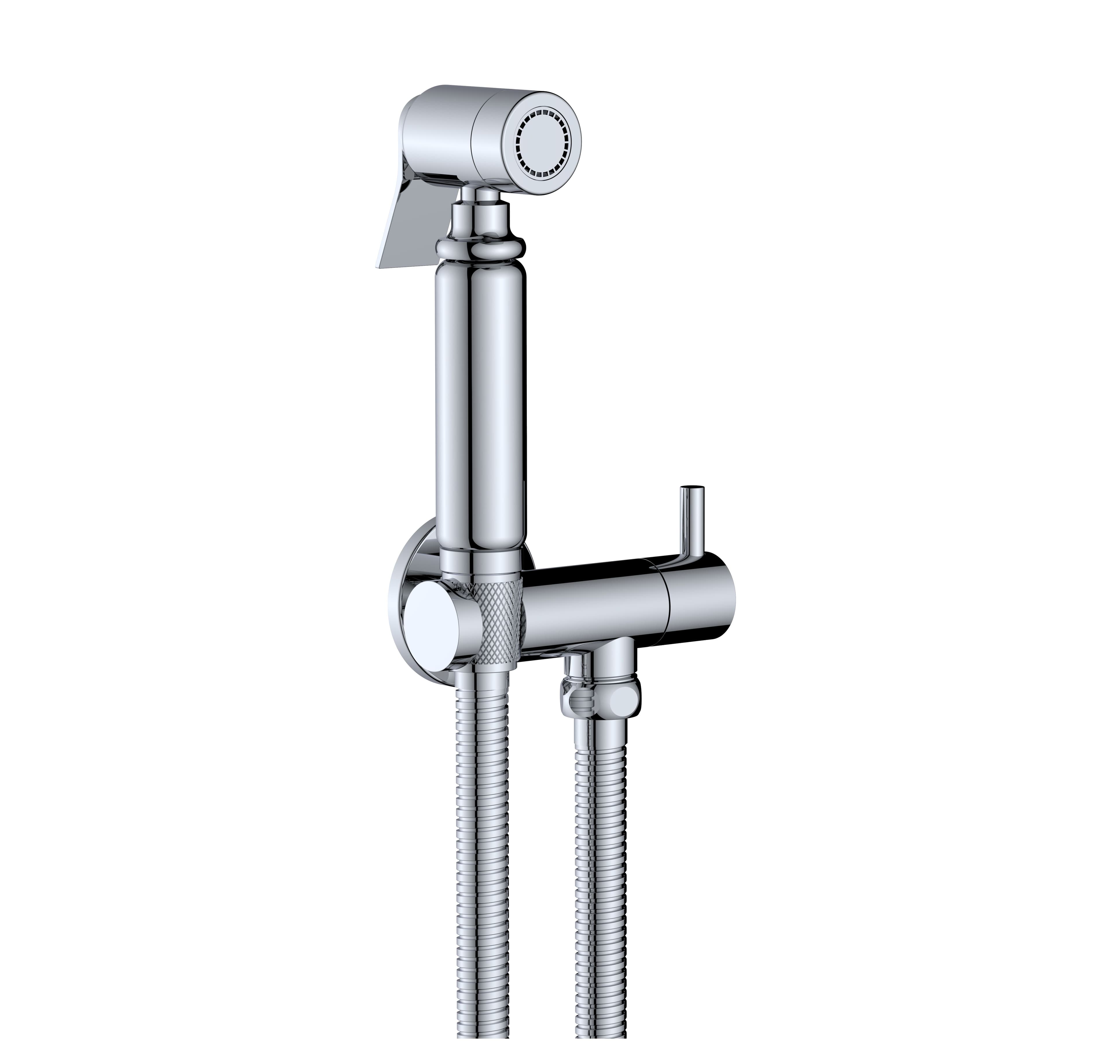 ALONI ROBINET BIDET - EAU FROIDE - DOUCHETTE - FLEXIBLE DE DOUCHE - SUPPORT - CHROME vue 1