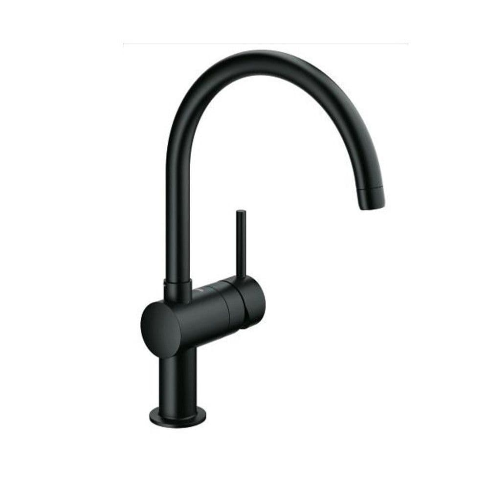 Grohe Minta mitigeur évier monocommande monotrou bec C bec mobile noir vue 1