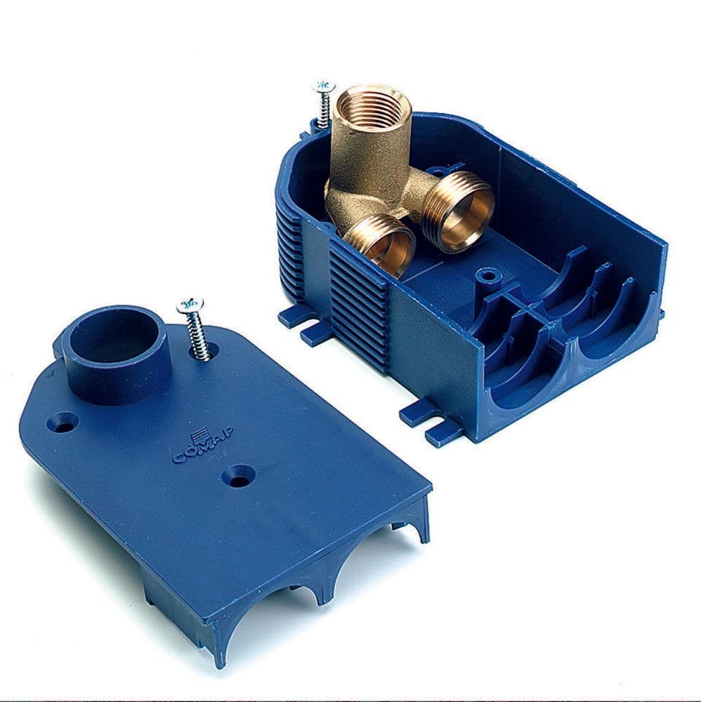 Comap boîtier double à encastrer applications sanitaires 1/2"F x 3/4"EC vue 1