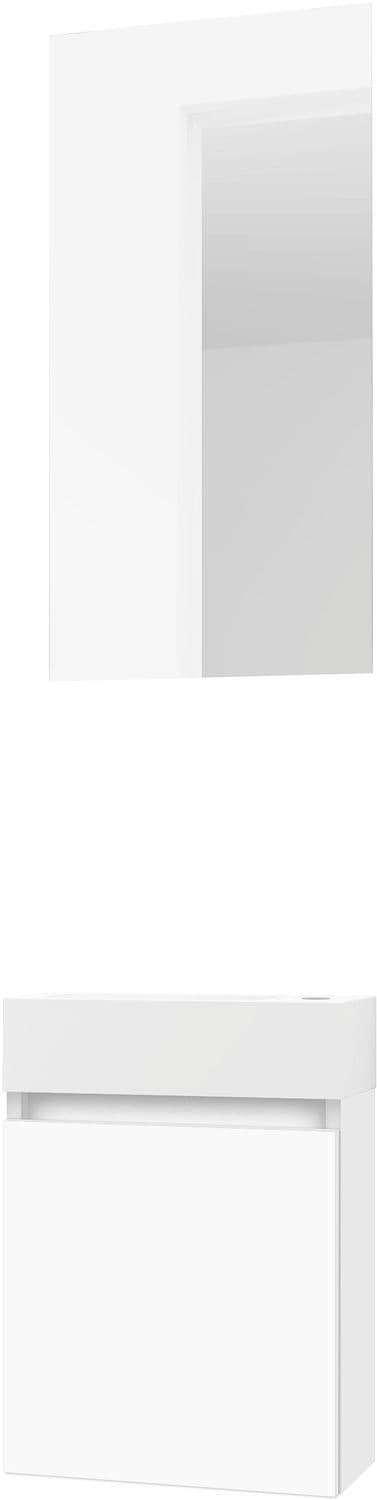 LAVE-MAINS FORM MINI MARBRE DE SYNTHESE/ 1 PORT/MIROIR BLANC vue 1