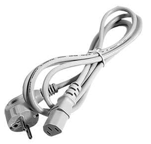 Câble secteur - fiche 2 pôles + T mâle - C13 IEC 3 pôles femelle - 3 x 0,75mm² - H05VV-F - Gris - 1, vue 1