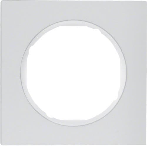 Plaque de recouvrement 1 poste Berker R.3 Alu / Blanc polaire vue 1