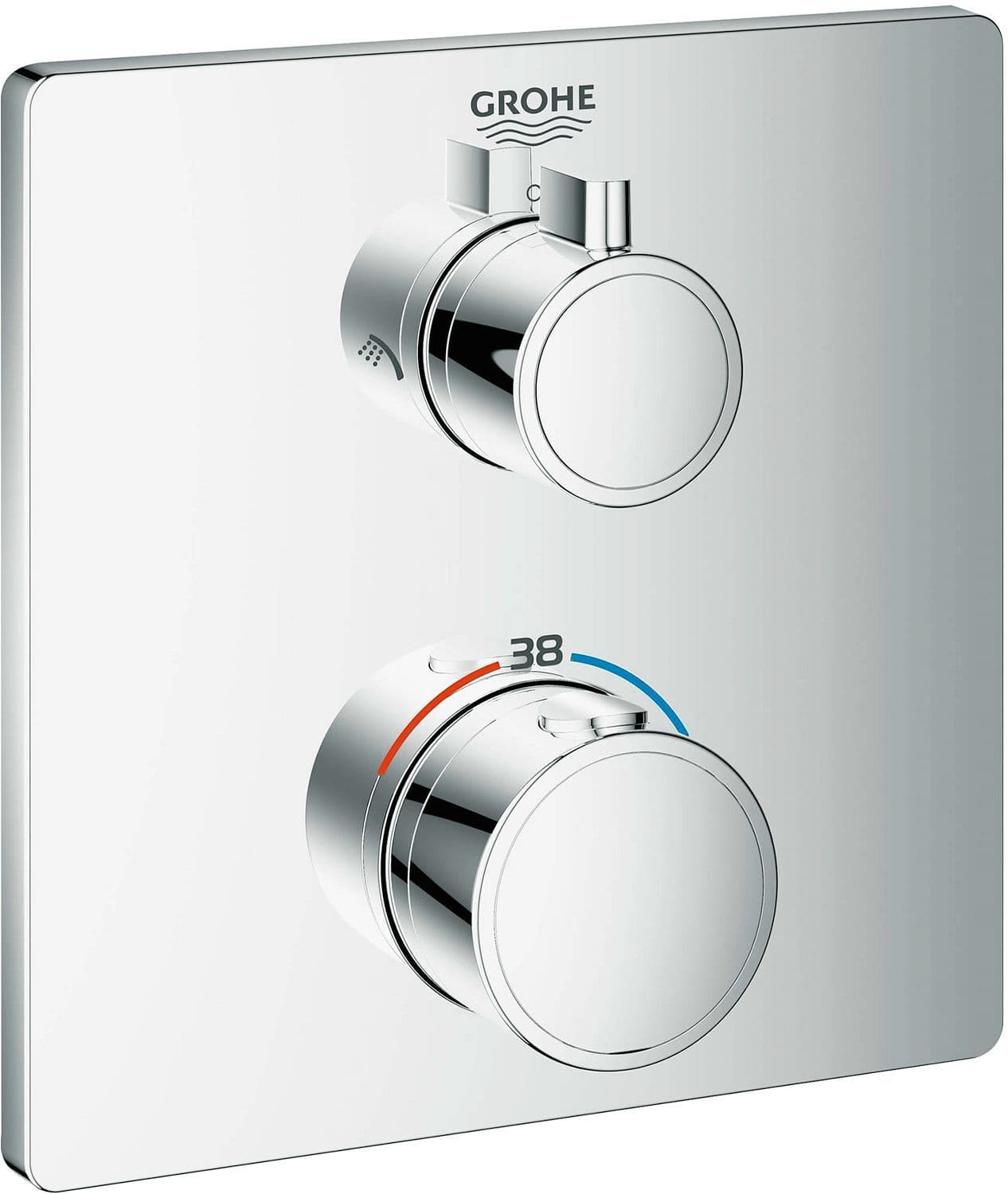 SET DE FINITION THERMOSTAT+ INVERSEUR GROHETHERM GROHE CARRE CHROME vue 1