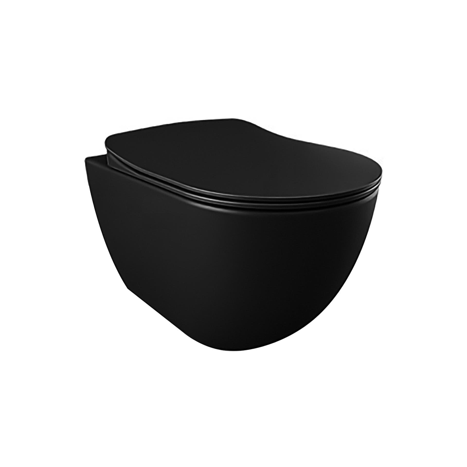 CREAVIT FREE WC SUSPENDU AVEC BIDET – SANS BRIDE - SANS ABATTANT – NOIR MAT vue 1
