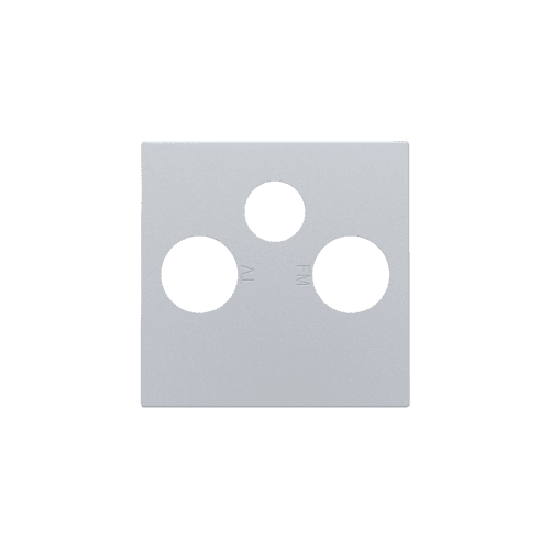 Set de finition pour 2 connexions coaxiale simples pour TV, FM et une connexion satellite, couleur sterling coated vue 1