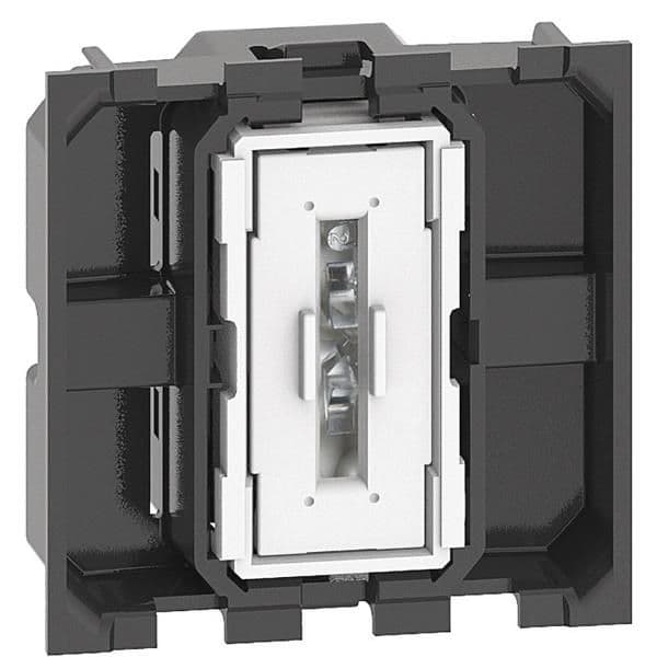 LNow bouton poussoir 10AX bornes automatiques - composable - 2 modules vue 1