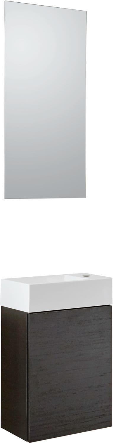 LAVE-MAINS PURO MINI 1 PORTE WENGE 40 SOLID MIROIR/ECLAIRAGE vue 1