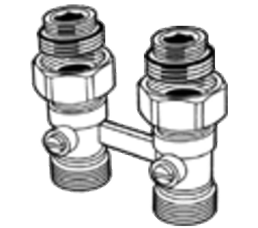 Comap bloc-H bitube droit sol 3/4" Eurocône nipples vue 1