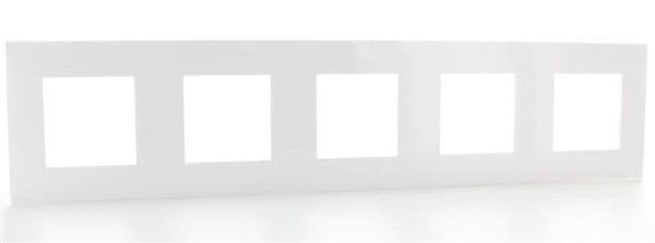 Valena plaque 5 postes horizontal - vertical entraxe 71mm Blanc vue 1