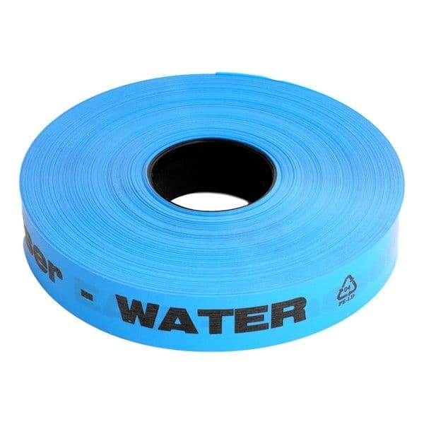 Ruban avertisseur 0,15mm x 40mm x 250m Bleu / Noir 'Eau' vue 1