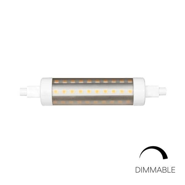 R7S tubulaire 118mm powerled dimmable 9W 230Vac 360° 935lm 3000K 118 x 23mm vue 1