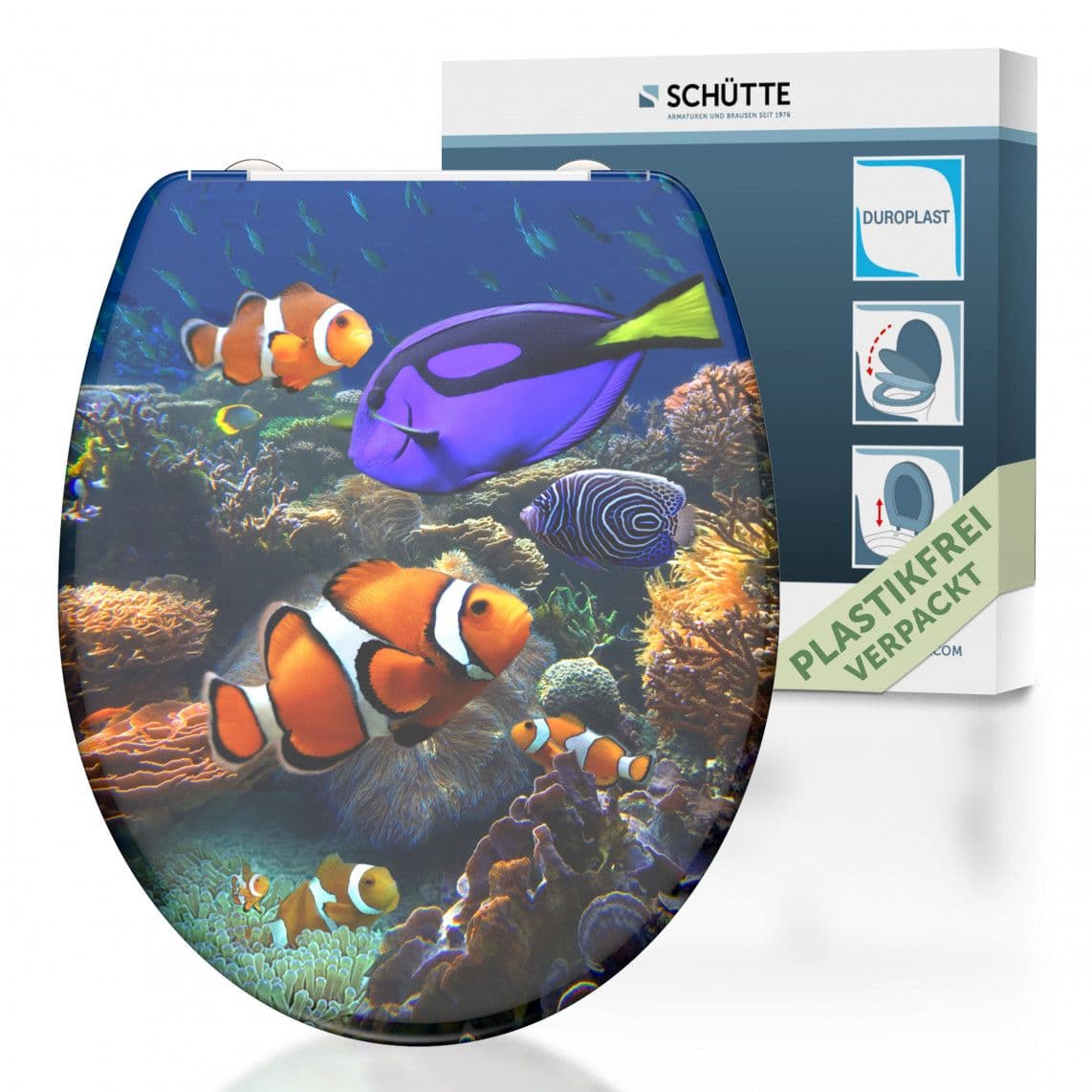 82372 abattant WC en Duroplast SEA LIFE, avec frein de chute et déclipsable vue 1