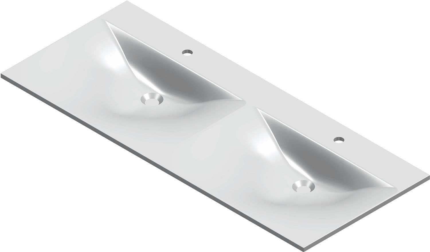 LAVABO BIZZY 120X50CM MARBRE ARTIFICIEL BLANC vue 1