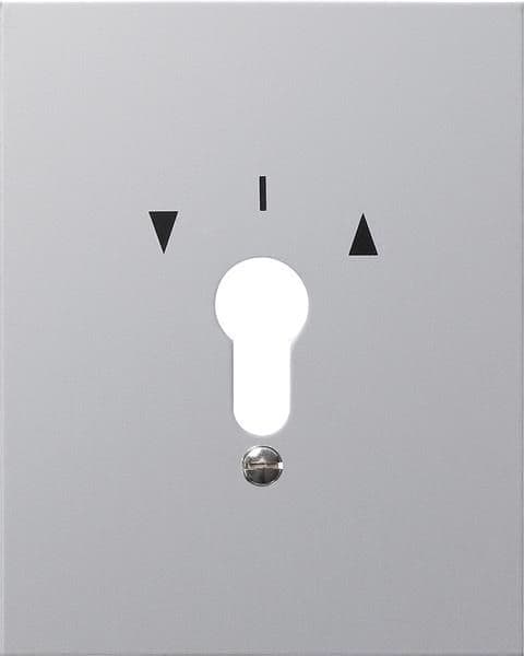Cache métallique 125 x 100mm Gris avec symboles Aluminium - cache de recouvrement de l'interrupteur vue 1