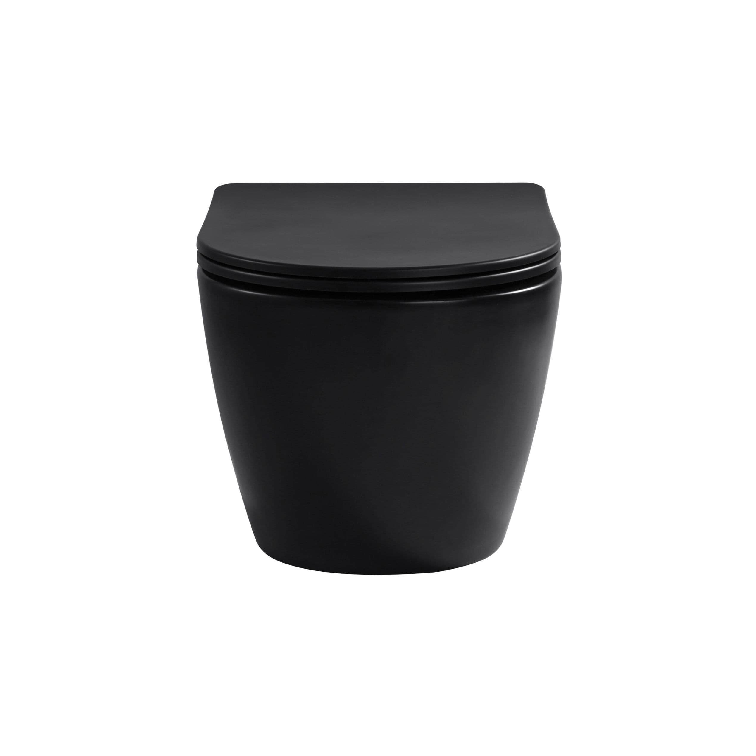 ALONI PRO WC SUSPENDU – TORNADO FLUSH – SANS BRIDE – AVEC ABATTANT – DUROPLAST – SOFT CLOSE – QUICK RELEASE – COMPACT 49 CM - 36X32X49 CM – NOIR MAT vue 1