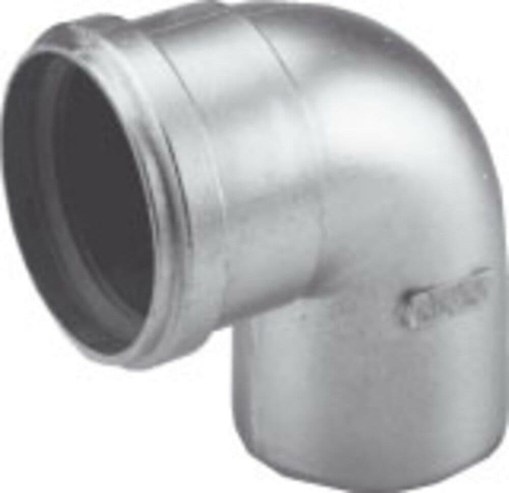 Muelink & Grol coude à paroi épais 90° D80 aluminium vue 1