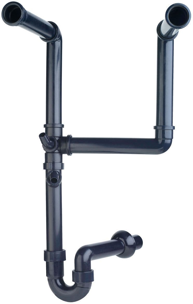 SET EVACUATION RACCORDEMENT HORIZONTALE AVEC SIPHON POUR 2 BASSIN VIEUX vue 1