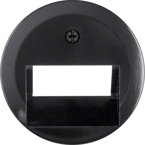 Enjoliveur pour prise informatique double Berker serie 1930 / Glas Noir, brillant vue 1