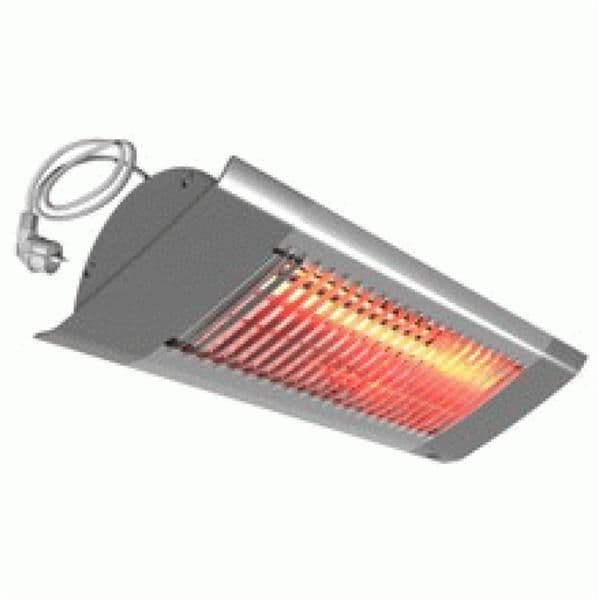 Chauffage de terrasse radiant halogène 1500W Gris diffusion orientée vue 1