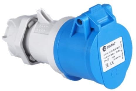 Fiche CEE femelle 4 x 32A 200 - 250Vac 9h Bleu IP44 avec raccords rapides vue 1