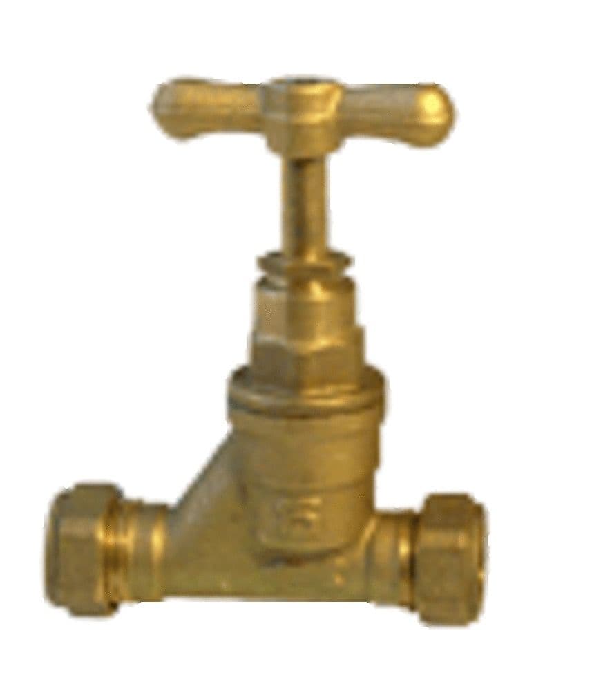 robinet d'arret droit biconique laiton alimentation tube cuivre 15x15mm vue 1
