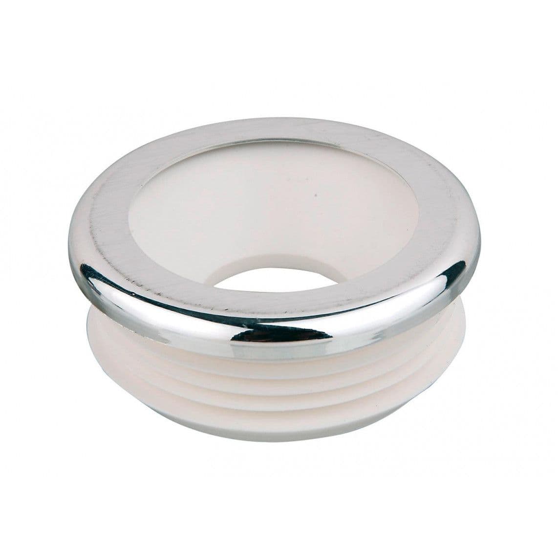 988241149 raccord chasse Euro-WC, chromé/blanc, 28-32 x 55 mm, avec rosace vue 1