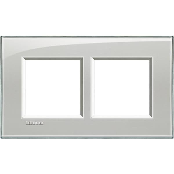 LivingLight - plaque rectangulaire 2 x 2 modules 57mm Gris givré vue 1
