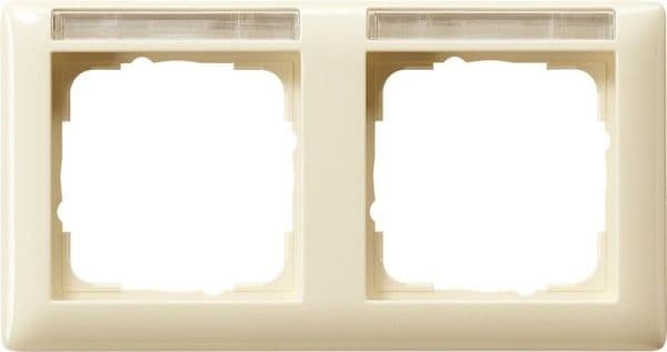 Cadre de finition Gira standard 55 avec zone d'inscription Blanc crème brillant vue 1