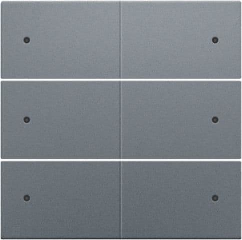 Set de finition pour bouton - poussoir sextuple libre de potentiel 24V avec Led Alu Steel vue 1