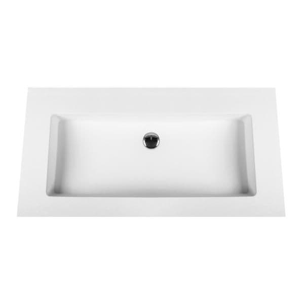 ALONI SOLID SURFACE LAVABO SANS TROU DE ROBINET (80CM) - BLANC vue 1