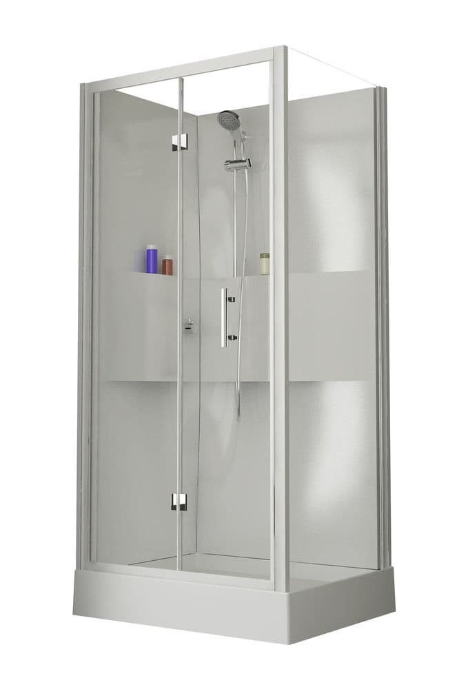 intro Lilou Basis cabine douche polystyrène 4mm brillant porte pliante vue 1