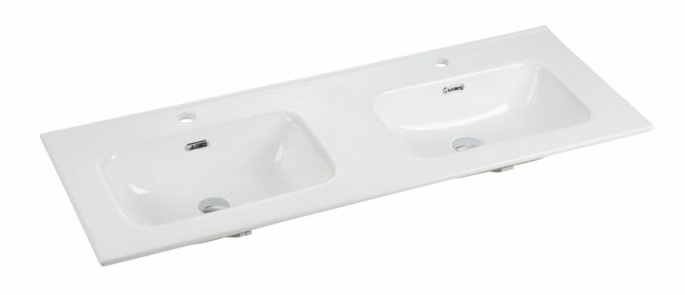 intro Casa tablette avec 2 lavabos intégrés 1210x460x17mm blanc vue 1