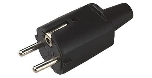 Fiche mâle en PVC + PC 16A - 250V - Noir 90 x 36.5 x 36.5mm vue 1