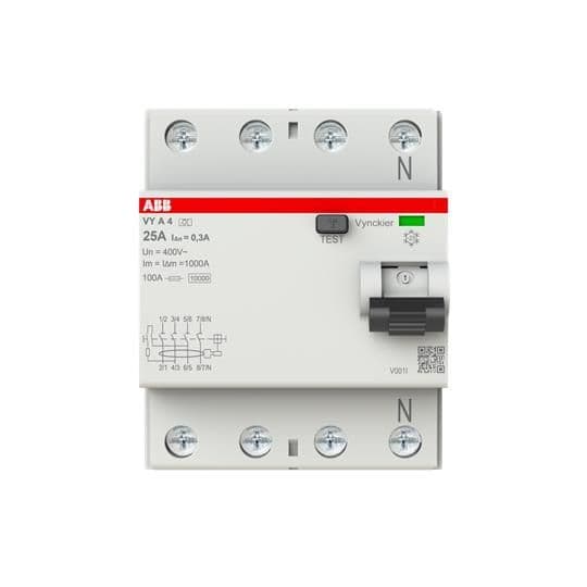 Interrupteur différentiel VY 4 pôles 25A 300mA type A vue 1