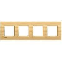 LivingLight - plaque rectangulaire 4 x 2 modules 71mm Bambou vue 1