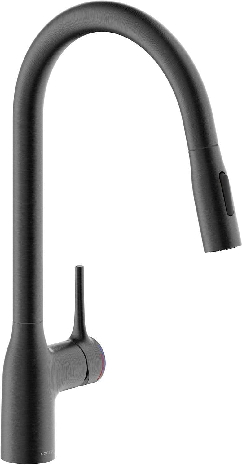 MITIGEUR CUISINE MANIA NOBILI +DOUCHETTE 2-JET GRAPHITE BROSSE vue 1