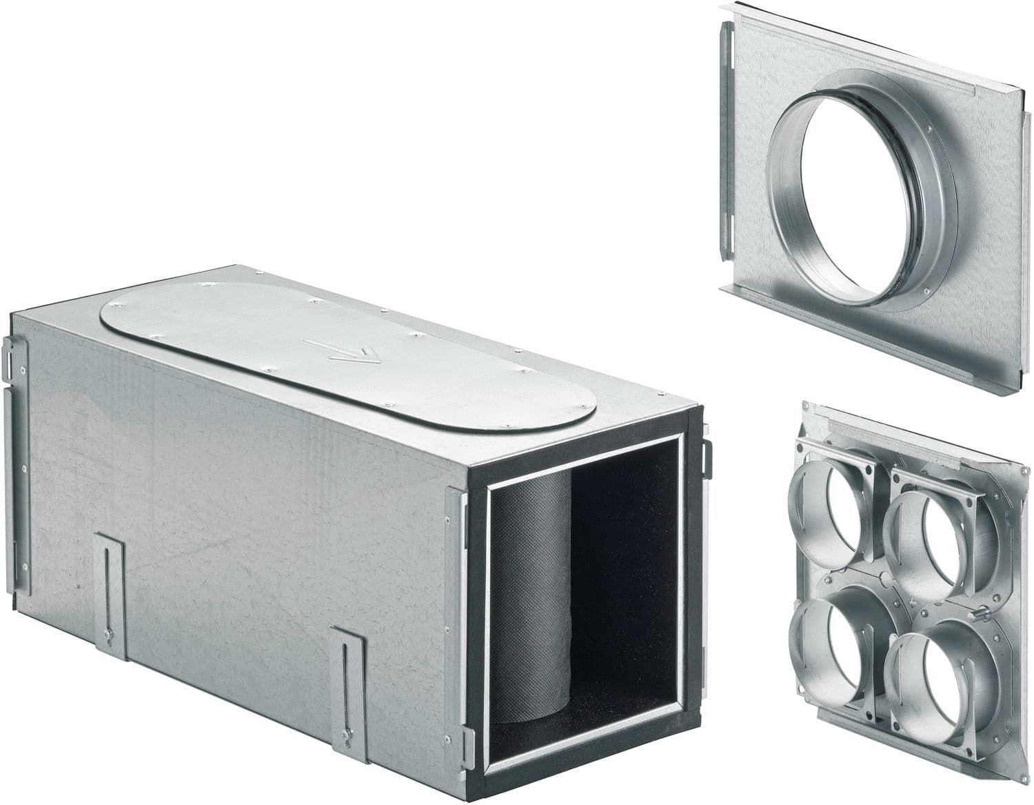 KIT COMFOWELL 220 SILENCIEUX AVEC PLAQUE D'EXTREMITE DN125 ET PLAQUE DE FIXATION 4XDN90 ZEHNDER vue 1