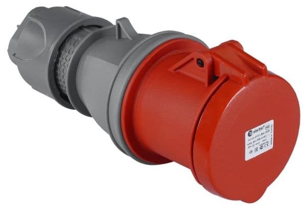 Fiche CEE femelle 5 x 63A avec contact pilote 380 - 415Vac Rouge IP44 vue 1