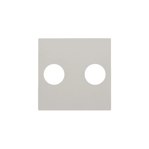 Set de finition avec 2 connexions coaxiales simples pour TV et FM, couleur light grey vue 1