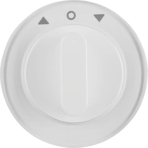 Enjoliveur avec bouton rotatif pour interrupteur volets R.1 / R.3 Blanc polaire, brillant vue 1