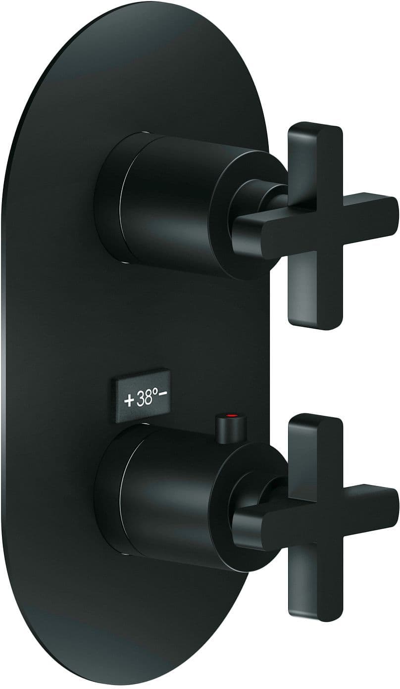 SET DE FINITION THERMOSTAT+INVERSEUR LIRA NOBILI NOIR MAT vue 1