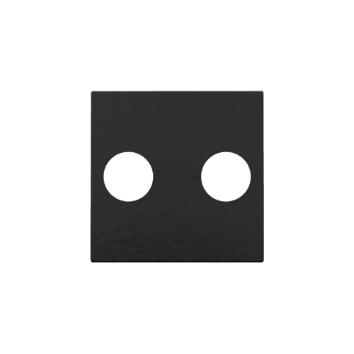 Set de finition avec 2 connexions coaxiales simples pour TV et FM, couleur piano black coated vue 1