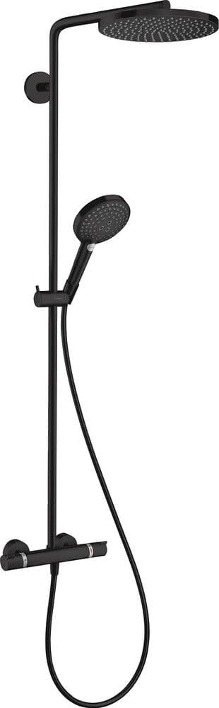 Hansgrohe Raindance S douchepijp 240 1jet PowderRain thermostat noir mat vue 1