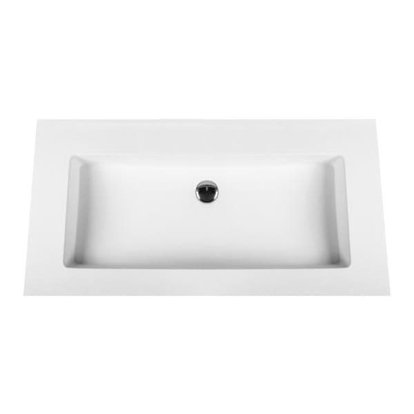 ALONI SOLID SURFACE LAVABO SANS TROU DE ROBINET (60CM) - BLANC vue 1