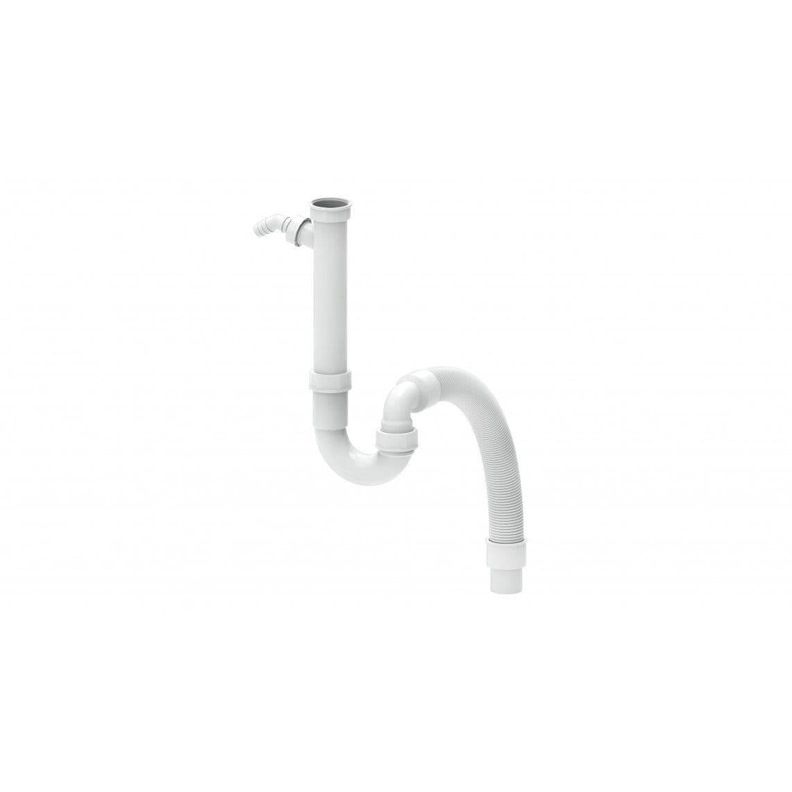 98836548 KS Evier flexible-siphon tubulaire, blanc, 1 1/2" F x DN 40/50 mm, avec 3/4" Raccordement de l'appareil vue 1